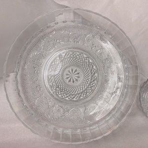 RoundCrystal Serving Platter with matching bowl.